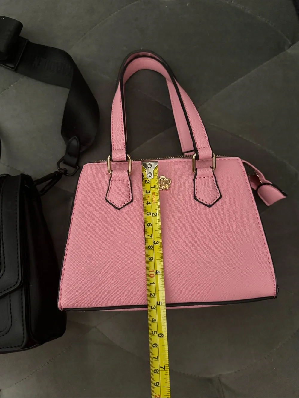 Steve Madden Black Structured Top-Handle Satchel